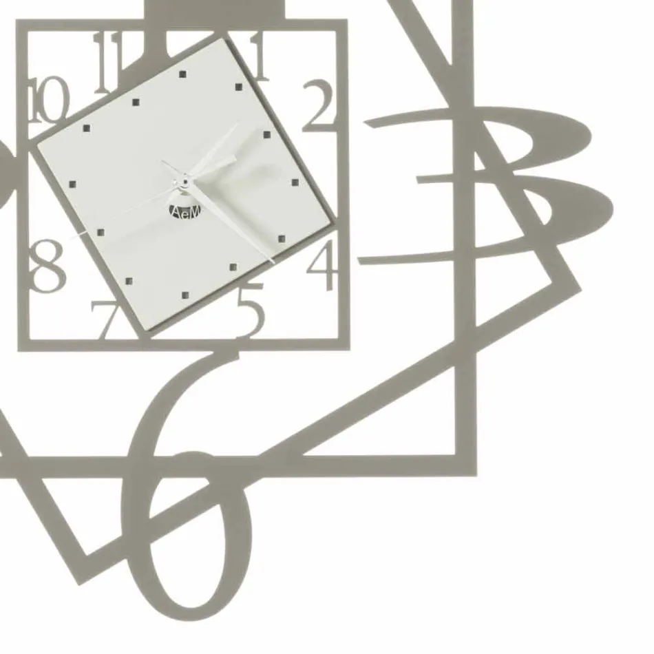 Moderní železné nástěnné hodiny s geometrickým designem vyrobené v Itálii - Procida Viadurini