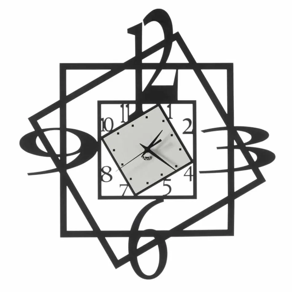 Moderní železné nástěnné hodiny s geometrickým designem vyrobené v Itálii - Procida Viadurini