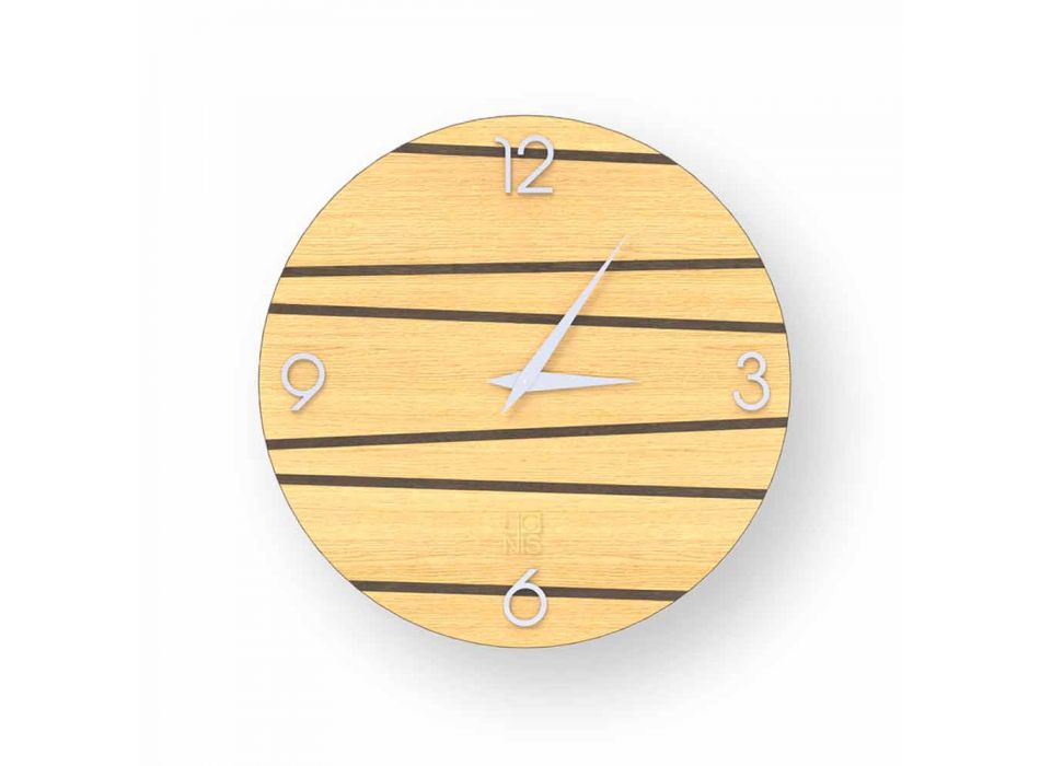Moderní dřevěné nástěnné hodiny Marzio vyrobené v Itálii Viadurini
