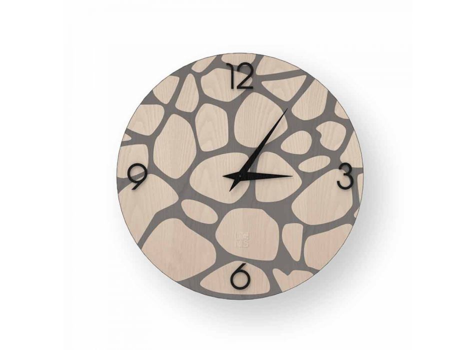 Moderní nástěnné hodiny Morolo vyrobené ze dřeva vyrobené v Itálii Viadurini