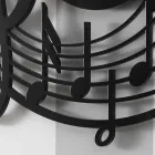 Moderní design kulaté černé nástěnné hodiny v zdobené dřevo - hudba Viadurini