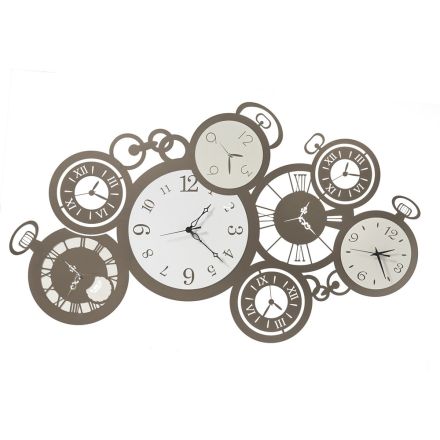 Horizontální nástěnné hodiny s 8 ciferníky různých stylů a barev - Muvio Viadurini