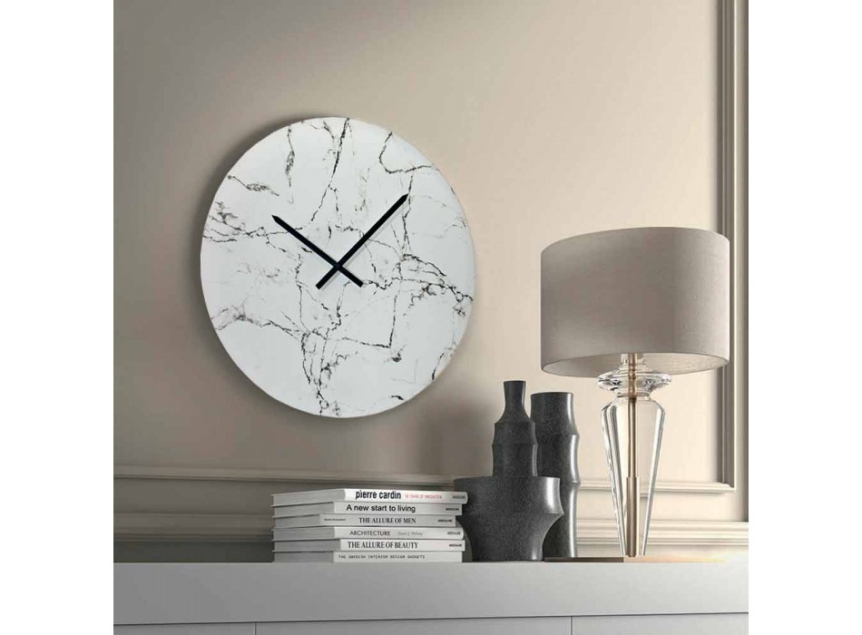 Kulaté nástěnné hodiny s mramorovým efektem bez čísel Made in Italy - Ciferník Viadurini