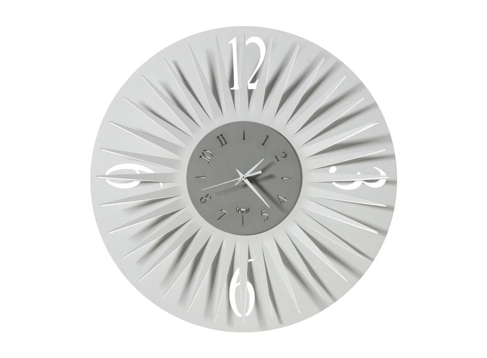 Kulaté nástěnné hodiny v železném trojrozměrném designu 2 barvy - Heco Viadurini