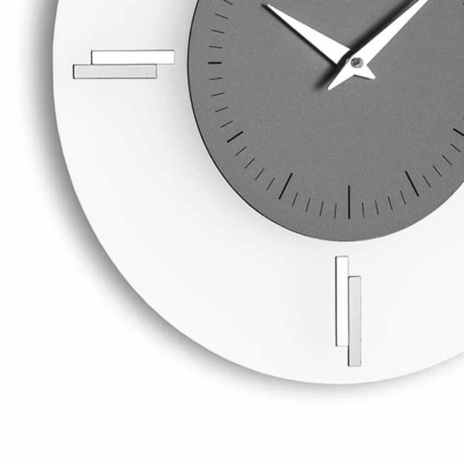 Kulaté nástěnné hodiny z methakrylátu a hliníku vyrobené v Itálii - Sýrii Viadurini