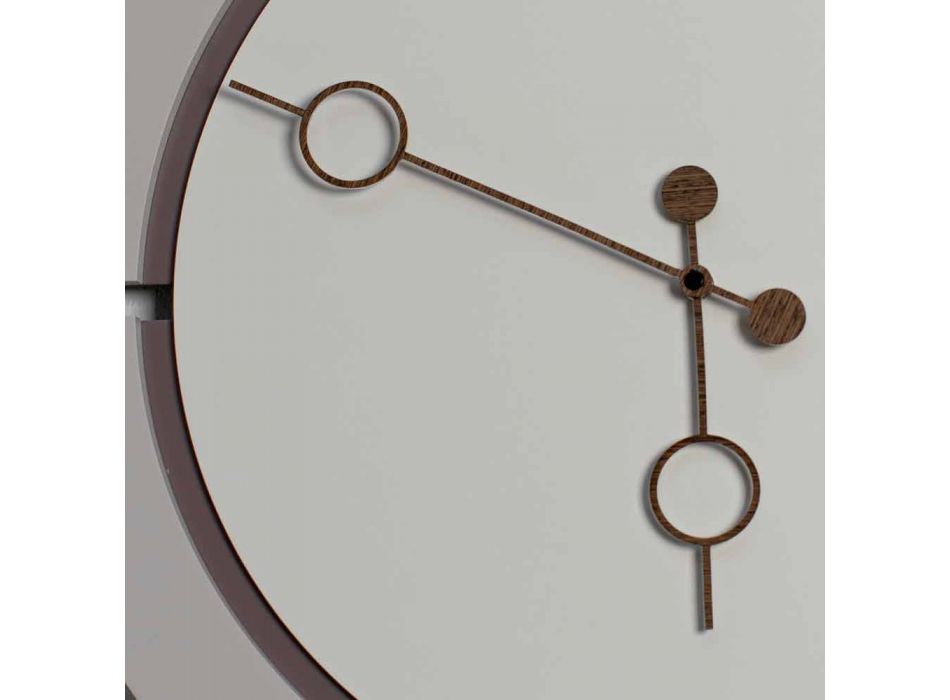 Velké kulaté nástěnné hodiny moderní design v hnědé a béžové dřevo - Osvego Viadurini