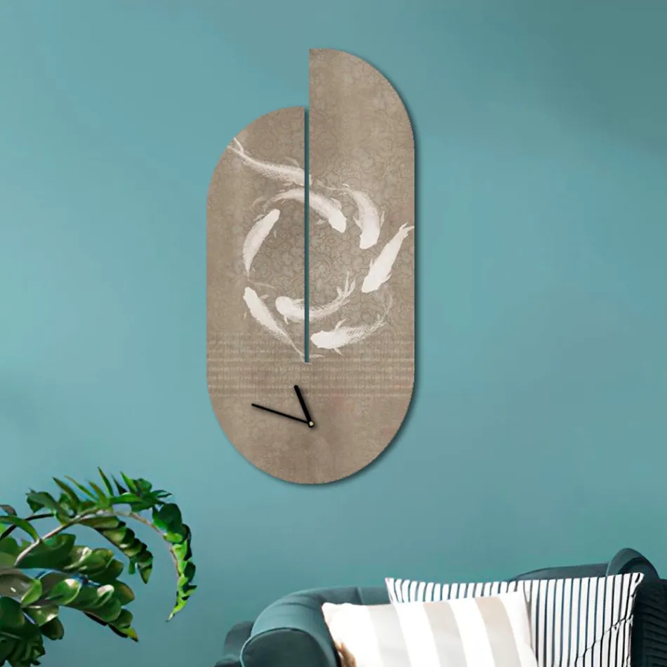 Dřevěné hodiny s potiskem volavky Made in Italy - Palau Viadurini