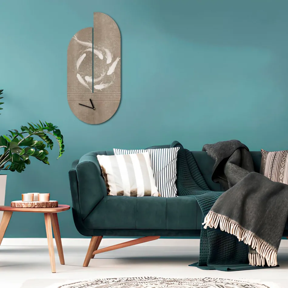 Dřevěné hodiny s potiskem volavky Made in Italy - Palau Viadurini