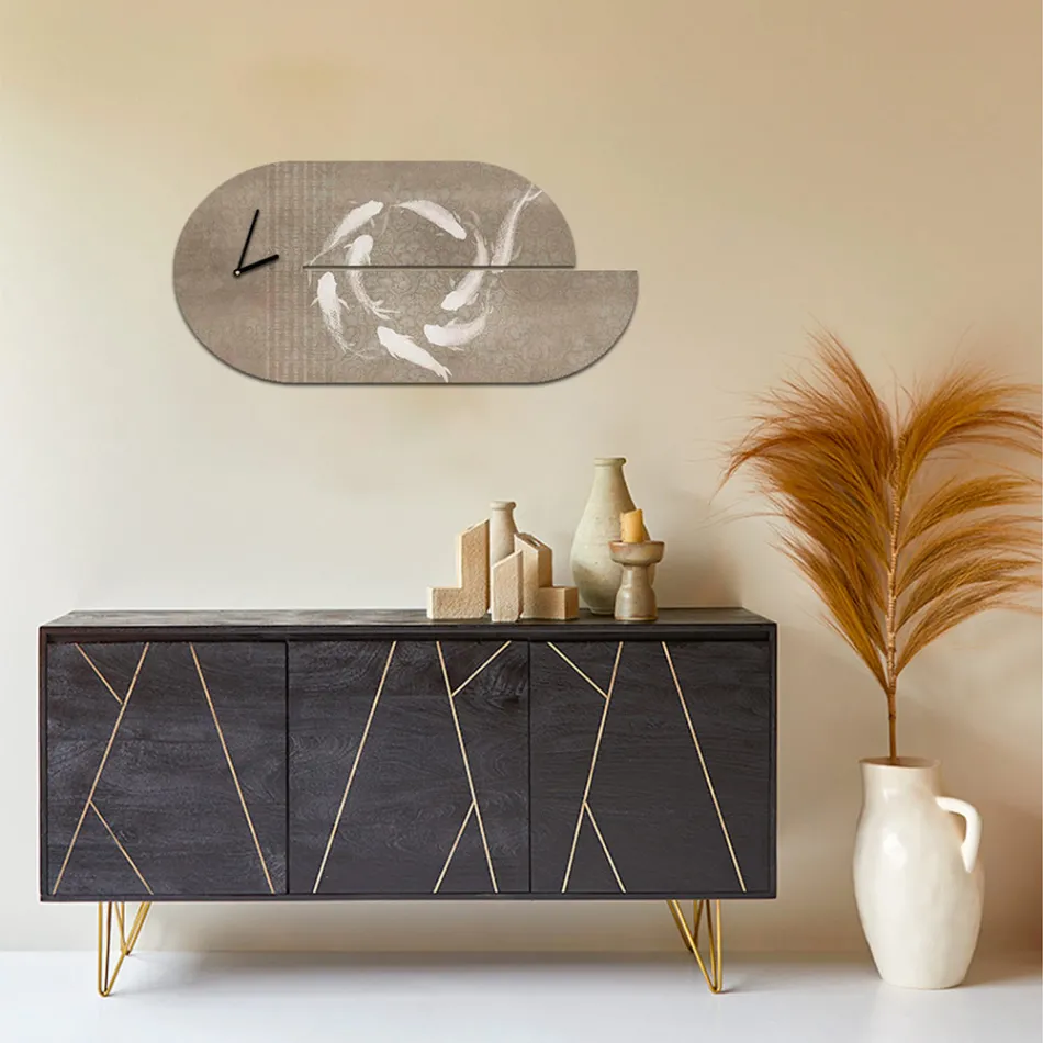 Dřevěné hodiny s potiskem volavky Made in Italy - Palau Viadurini