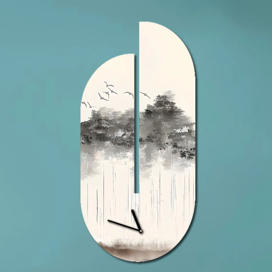 Dřevěné hodiny s potiskem volavky Made in Italy - Palau Viadurini