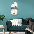 Dřevěné hodiny s potiskem volavky Made in Italy - Palau Viadurini