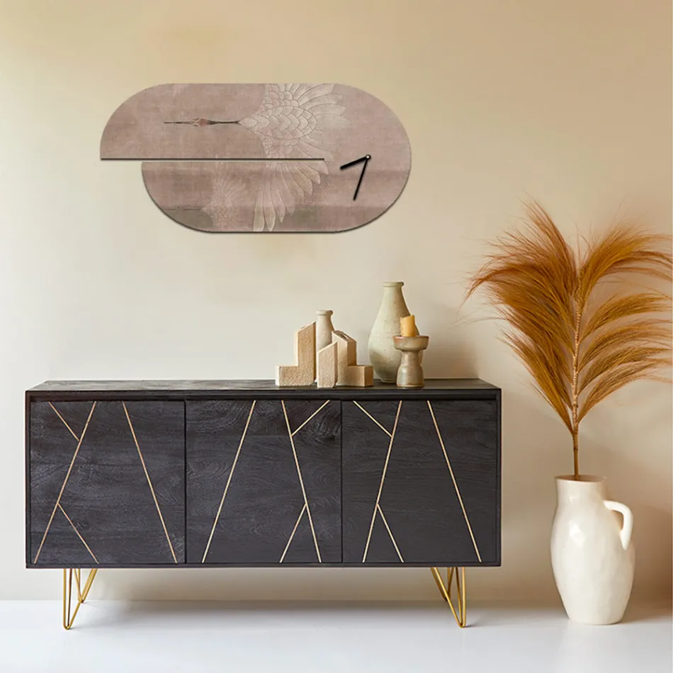 Dřevěné hodiny s potiskem volavky Made in Italy - Palau Viadurini