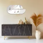 Dřevěné hodiny s potiskem volavky Made in Italy - Palau Viadurini