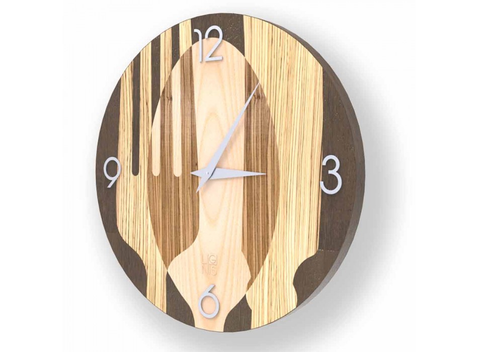 Agra moderní nástěnné hodiny ve dřevě, vyrobené v Itálii