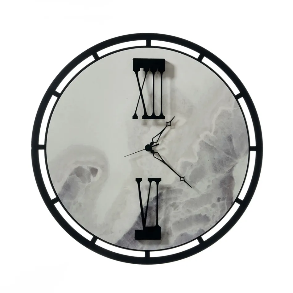 Hodiny vyrobené ze železa se 3 ručičkami Made in Italy - Star Viadurini