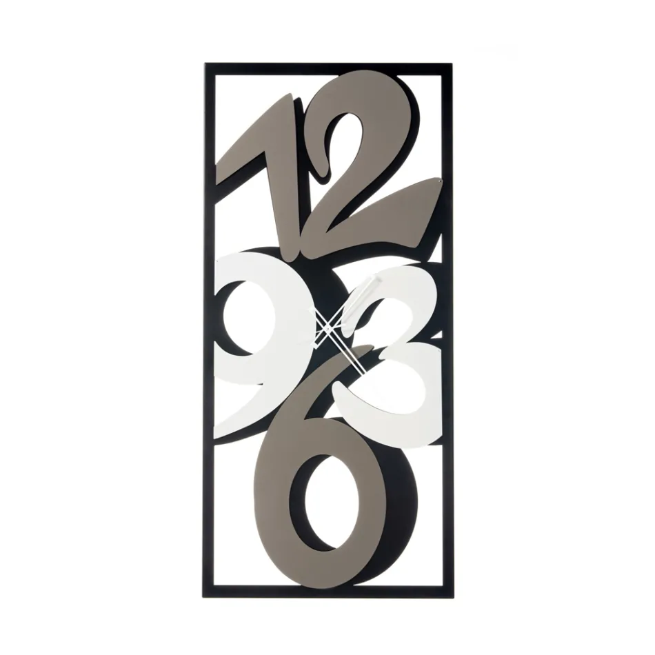 Hodiny vyrobené ze železa s velkými čísly Made in Italy - Aquarium Viadurini