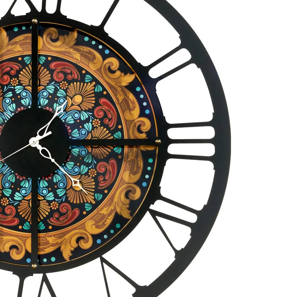 Hodiny vyrobené ze železa ve 3 různých povrchových úpravách Made in Italy - Pšenice Viadurini