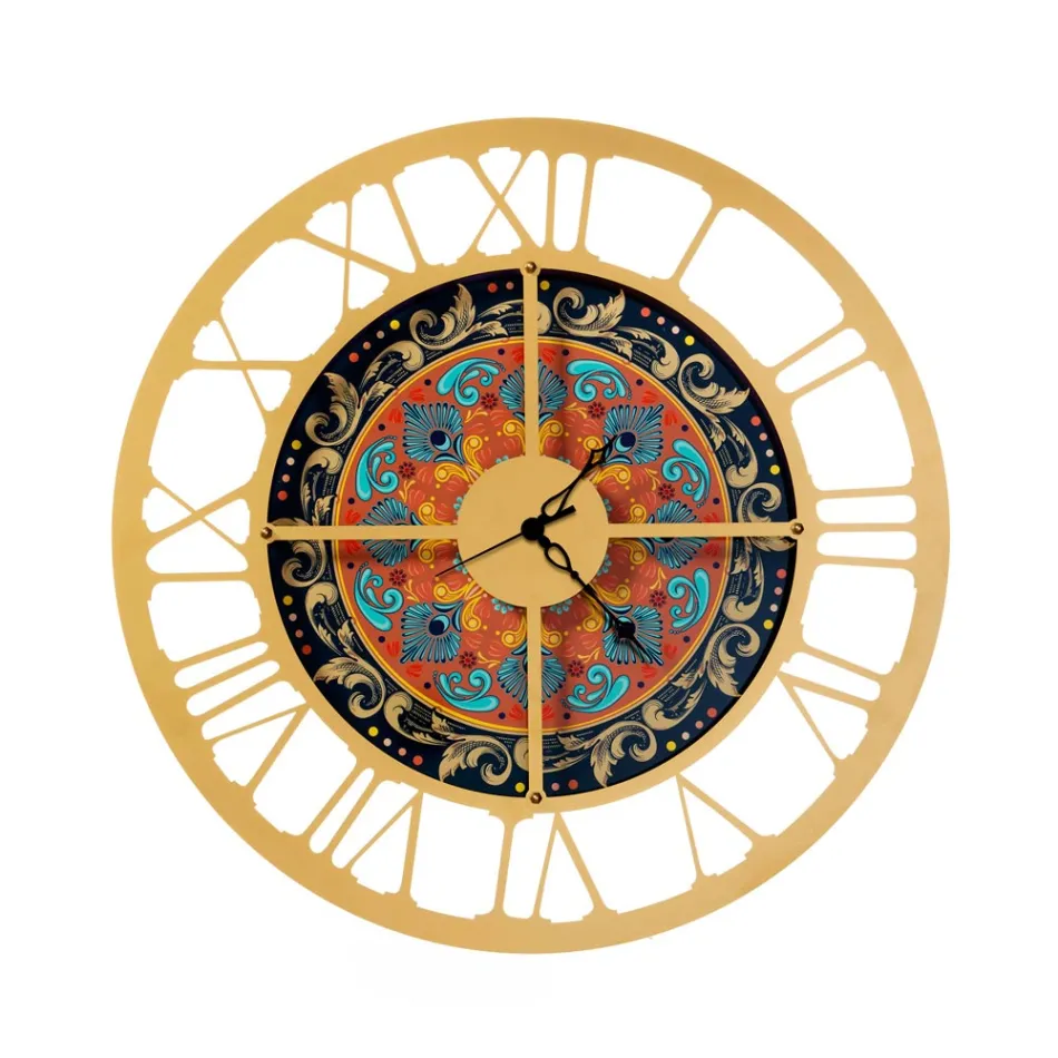 Hodiny vyrobené ze železa ve 3 různých povrchových úpravách Made in Italy - Pšenice Viadurini