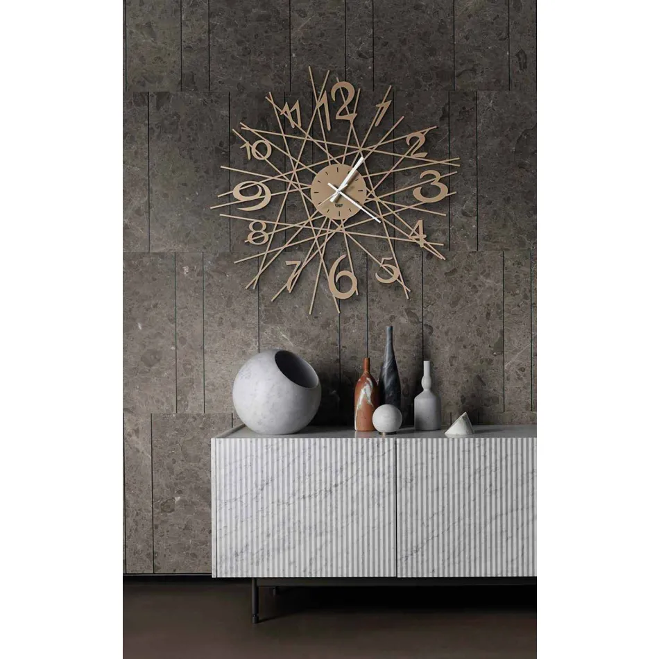 Kulaté železné designové nástěnné hodiny vyrobené v Itálii - Kombo Viadurini
