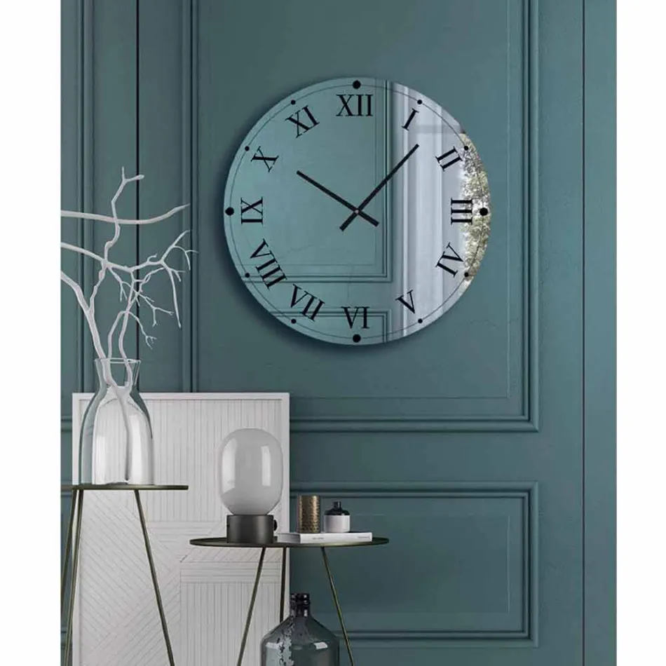 Kulaté nástěnné hodiny ze zrcadlového křišťálu Made in Italy - Gear Viadurini