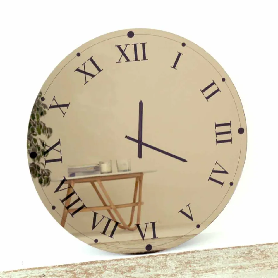 Kulaté nástěnné hodiny ze zrcadlového křišťálu Made in Italy - Gear Viadurini