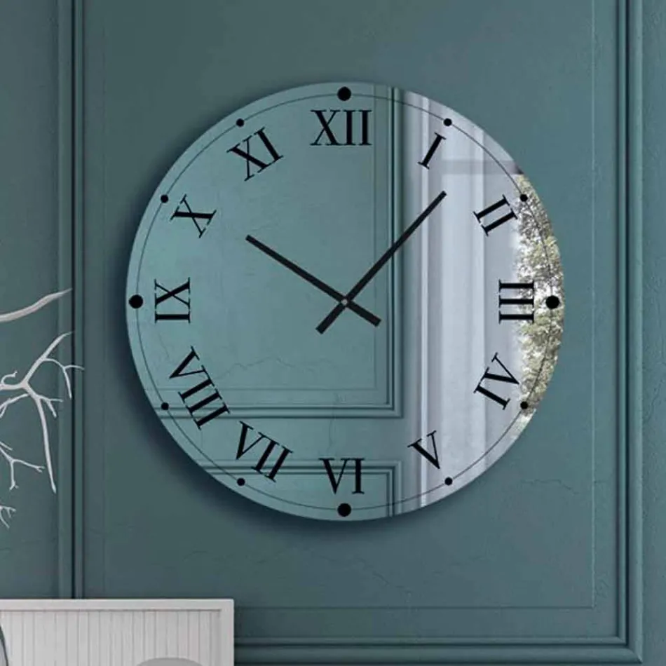 Kulaté nástěnné hodiny ze zrcadlového křišťálu Made in Italy - Gear Viadurini