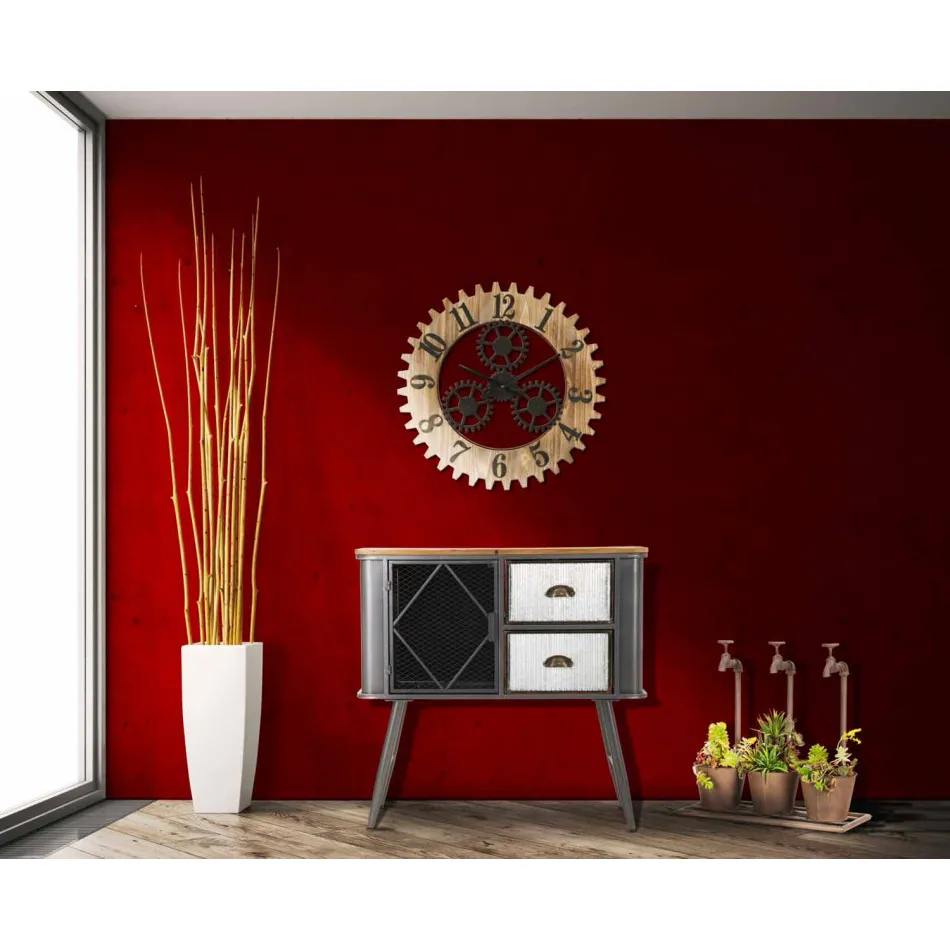 Moderní designové kulaté nástěnné hodiny ze železa a MDF - Gitta Viadurini