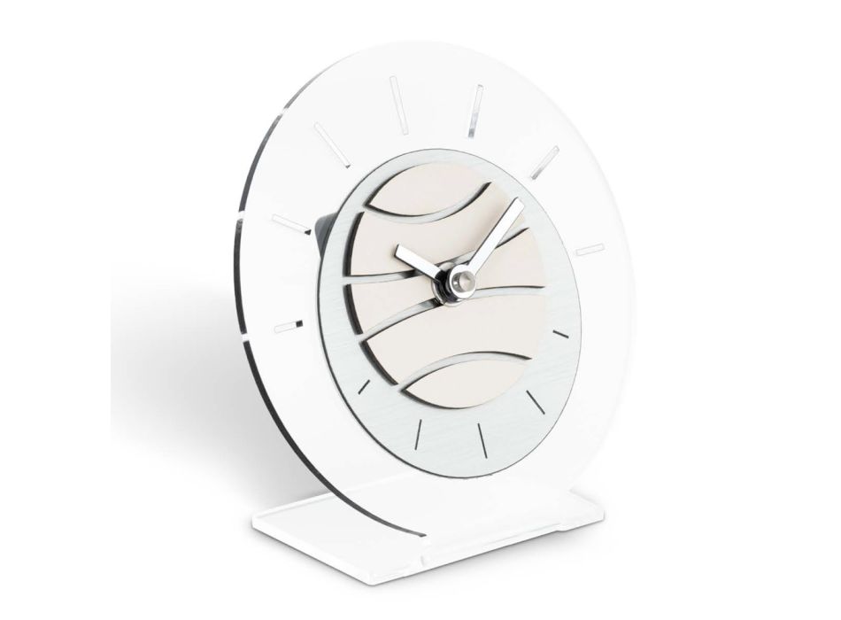Kulaté stolní hodiny z průhledného metakrylátu Made in Italy - Zvláštní Viadurini