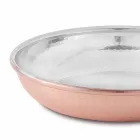 Kulatá pánev z pocínované mědi ručně s rukojetí a víkem 36 cm - Gianluigi Viadurini