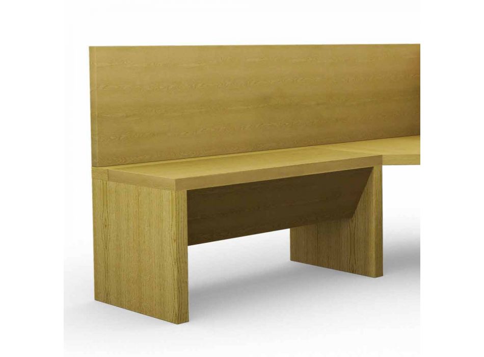 Rohová lavice z dubového dřeva s moderním designovým kontejnerem, Cassy Viadurini