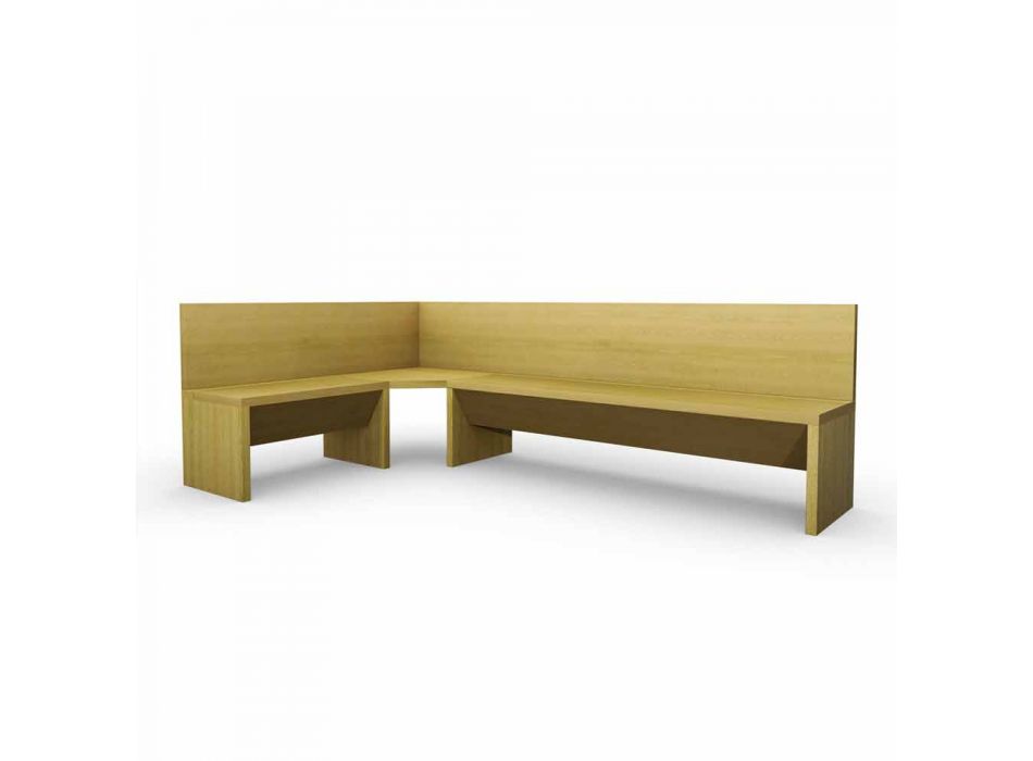 Rohová lavice z dubového dřeva s moderním designovým kontejnerem, Cassy Viadurini
