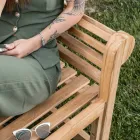 Venkovní lavička vyrobená celá z teakového dřeva - Příjezd Viadurini