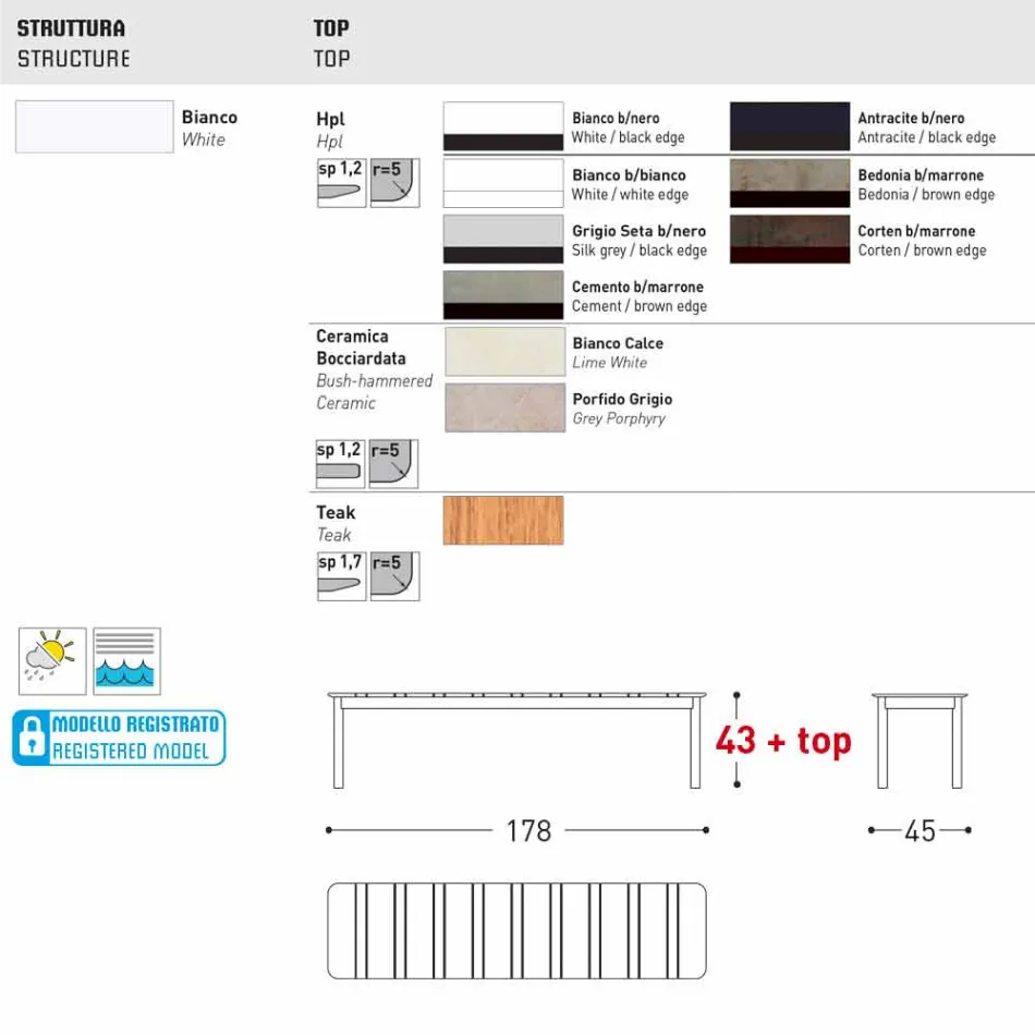Varaschin Systémová venkovní lavička v designu lakovaného hliníku Viadurini