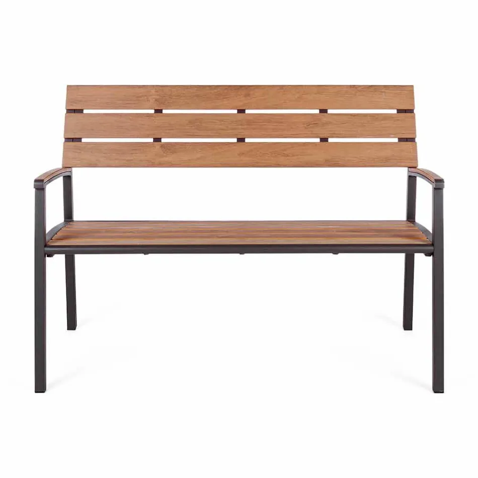 Zahradní lavice se strukturou z antracitového hliníku, Homemotion - Isotta Viadurini