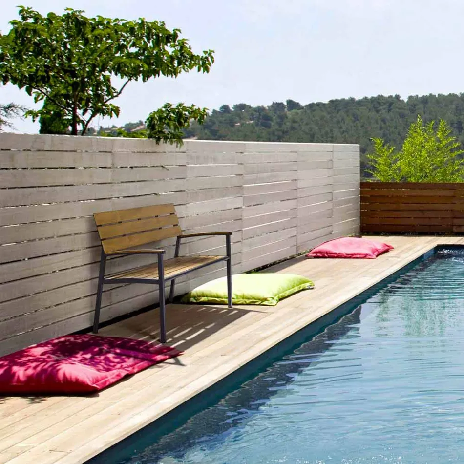 Zahradní lavice se strukturou z antracitového hliníku, Homemotion - Isotta Viadurini