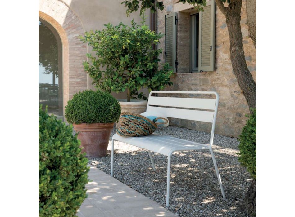 Stohovatelná zahradní lavice s galvanizovanou ocelovou konstrukcí Made in Italy - Ralph Viadurini