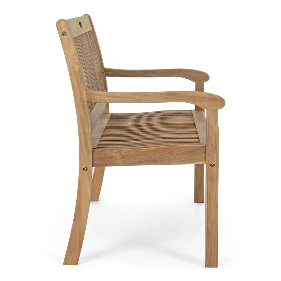 Designová zahradní lavice z akáciového dřeva pro venkovní 2 nebo 3 místa - Roxen Viadurini