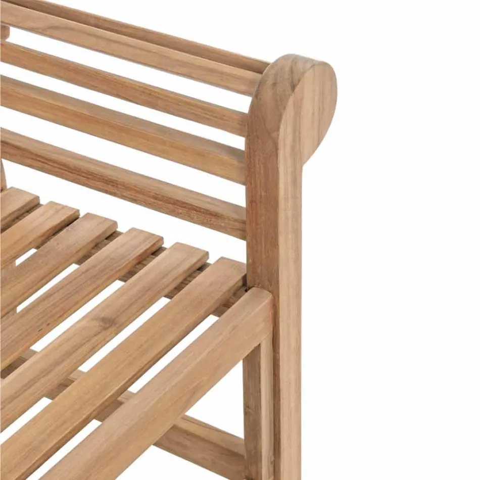 Rustikální zahradní lavička z teakového dřeva - Simonia Viadurini