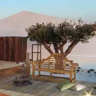 Rustikální zahradní lavička z teakového dřeva - Simonia Viadurini