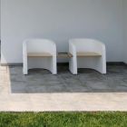 Zahradní lavice z polyetylenového a březového dřeva Made in Italy - Talula Viadurini
