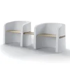 Zahradní lavice z polyetylenového a březového dřeva Made in Italy - Talula Viadurini