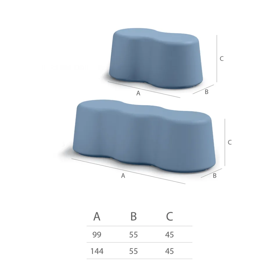 Vlnitá vnitřní lavice z barevného polyetylenu Made in Italy - Marion Viadurini