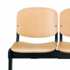 Čekárna na lavičku s 2 Modulovými sedadly z látky / umělé kůže a buk - Carmela Viadurini