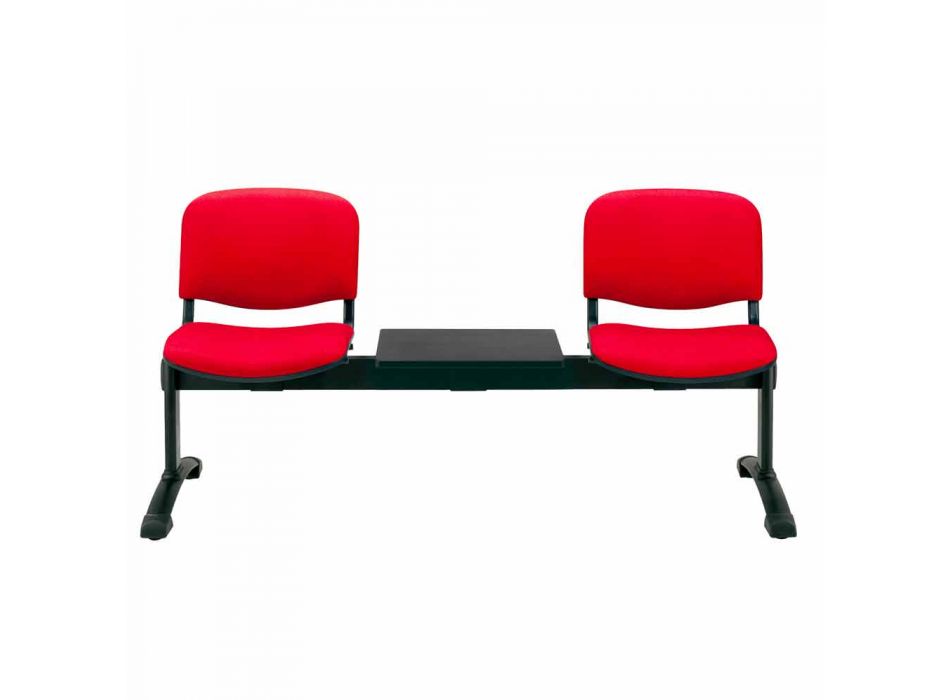 Čekárna na lavičku s 2 Modulovými sedadly z látky / umělé kůže a buk - Carmela Viadurini