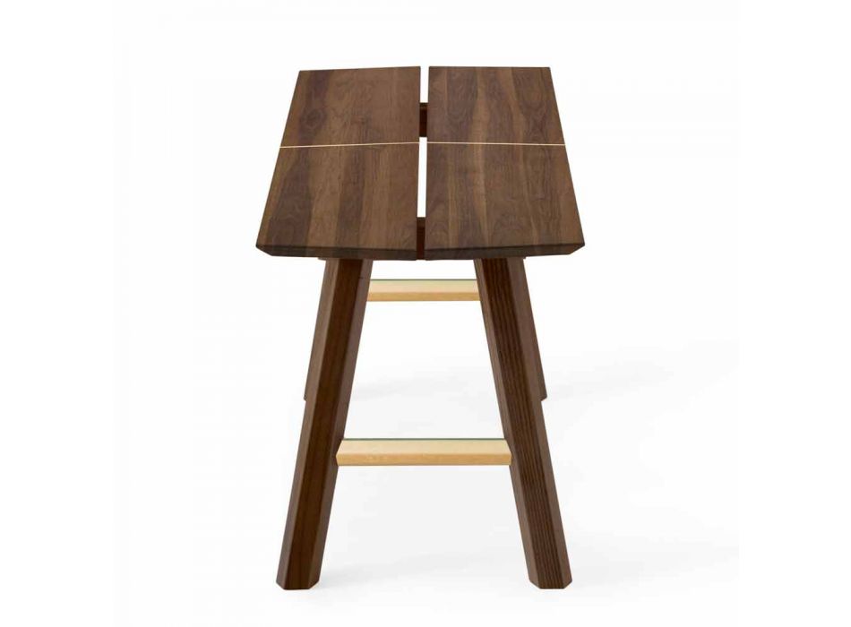 Moderní designová lavička z jasanového dřeva s dýhovaným sedadlem - Andria Viadurini