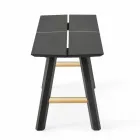 Moderní designová lavička z jasanového dřeva s dýhovaným sedadlem - Andria Viadurini