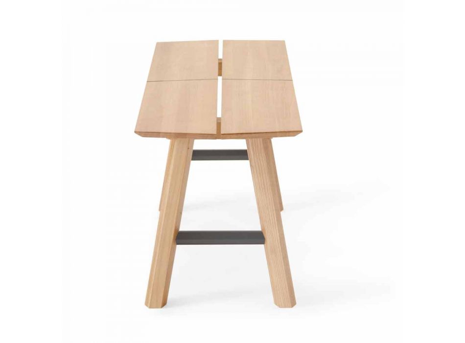 Moderní designová lavička z jasanového dřeva s dýhovaným sedadlem - Andria Viadurini