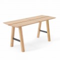 Moderní designová lavička z jasanového dřeva s dýhovaným sedadlem - Andria