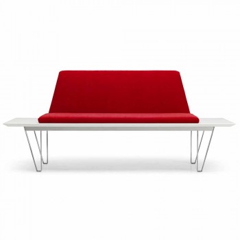 Čalouněná a čalouněná lavička z oceli a základny MDF Moderní minimalistický design - Gardena