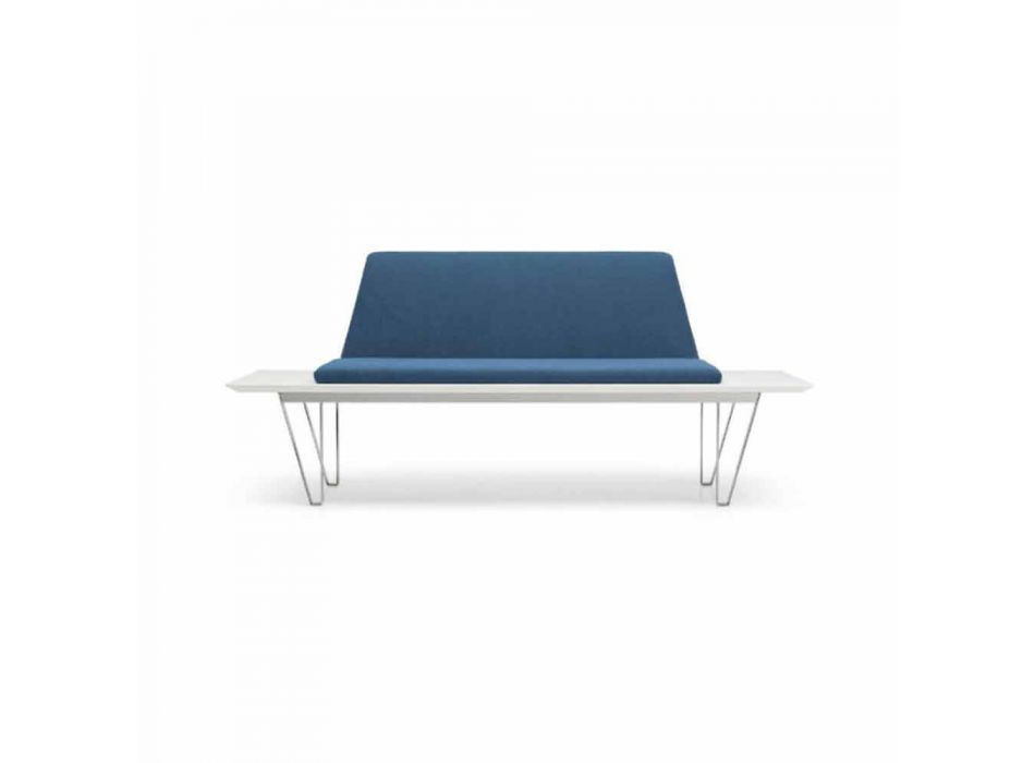 Čalouněná a čalouněná lavička z oceli a základny MDF Moderní minimalistický design - Gardena Viadurini